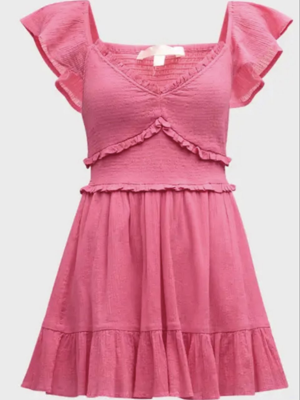 Pink Ruffled Mini Dress
