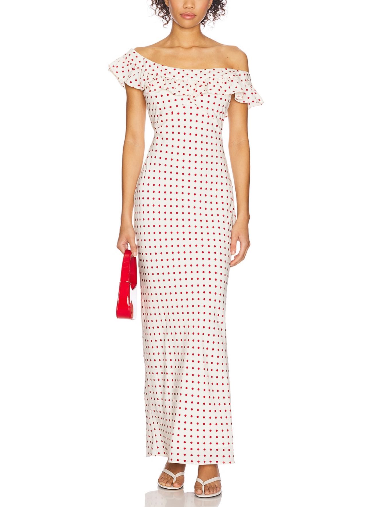 Monroe Maxi Dress in Red Dot