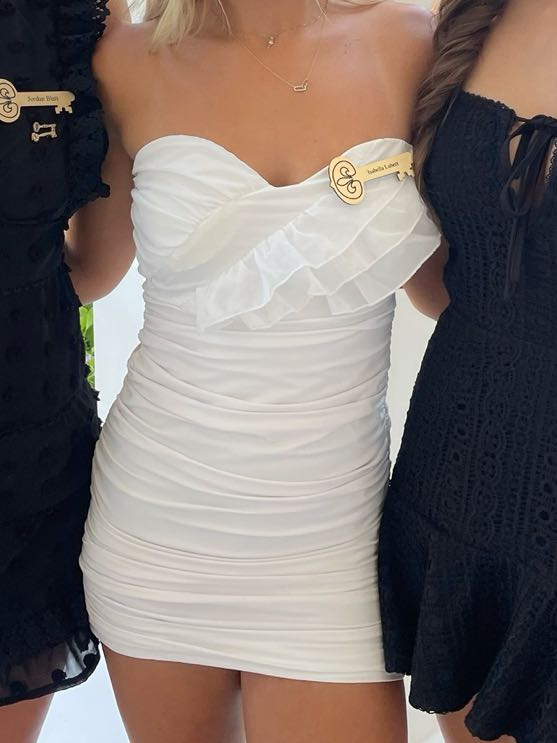 Strapless Ruffle Mini Dress