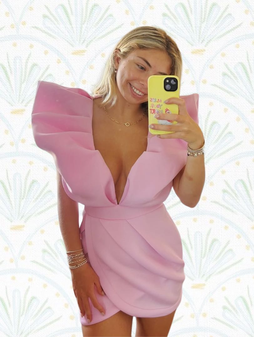 Pink Structured Mini Dress