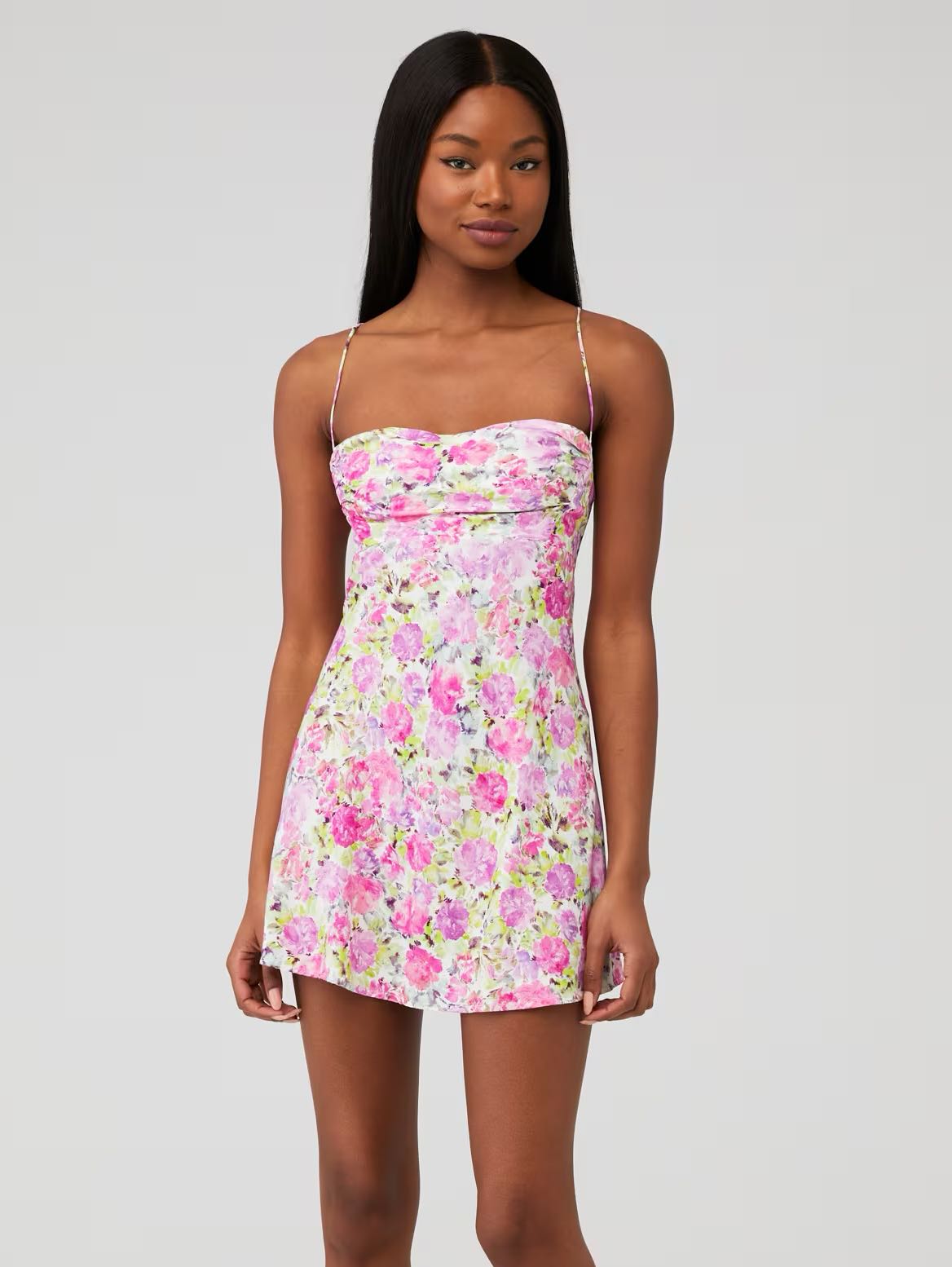For Love & Lemons Paulina Floral Print Mini Dress
