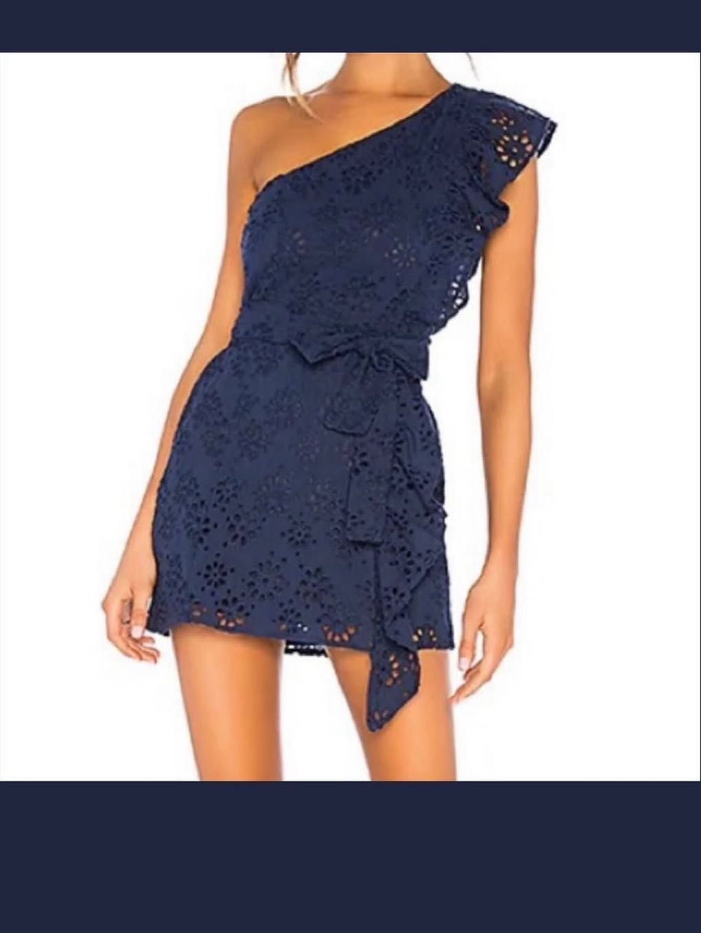 Eyelet one shoulder dress