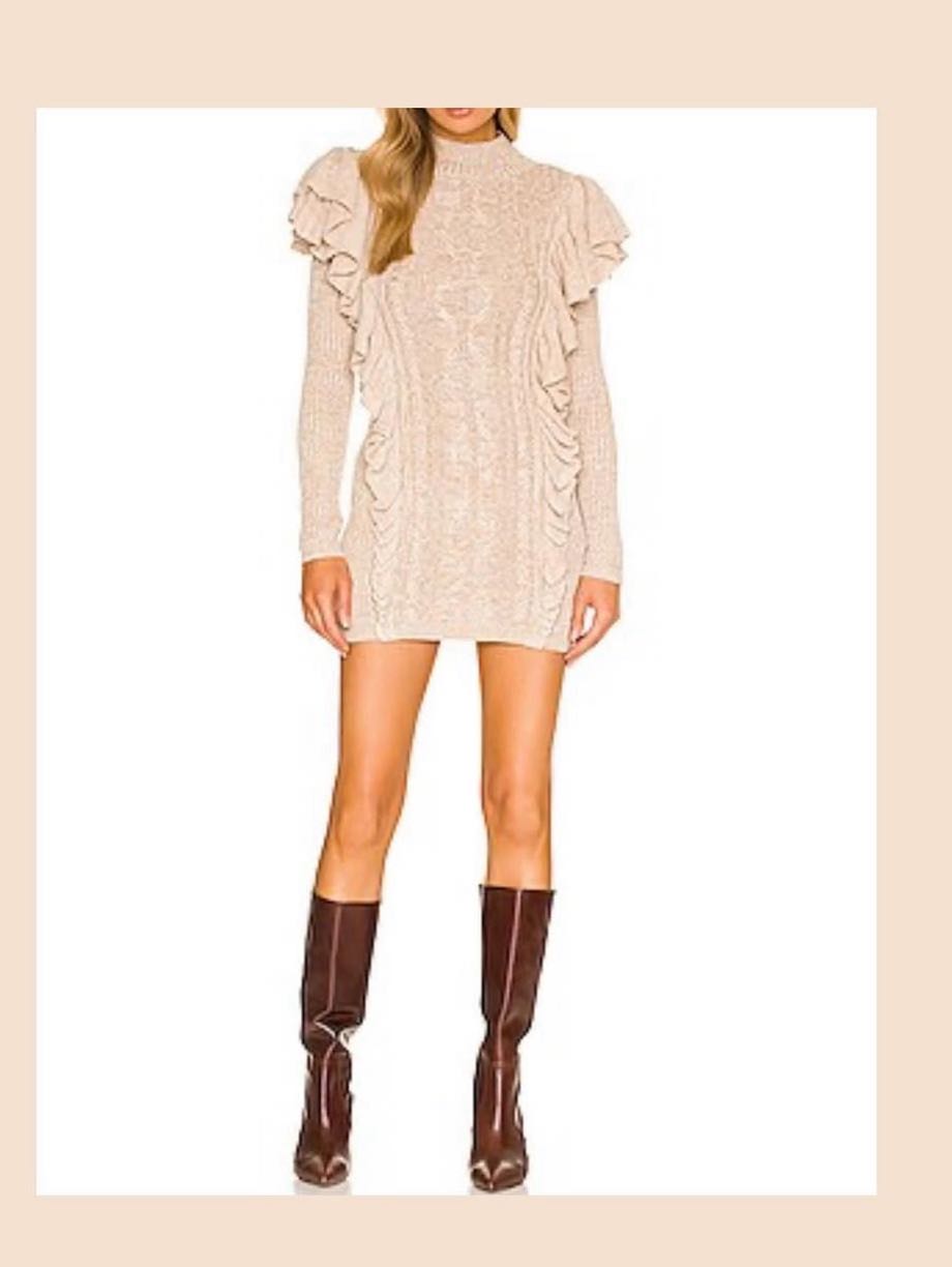 Ruffle sweater dress