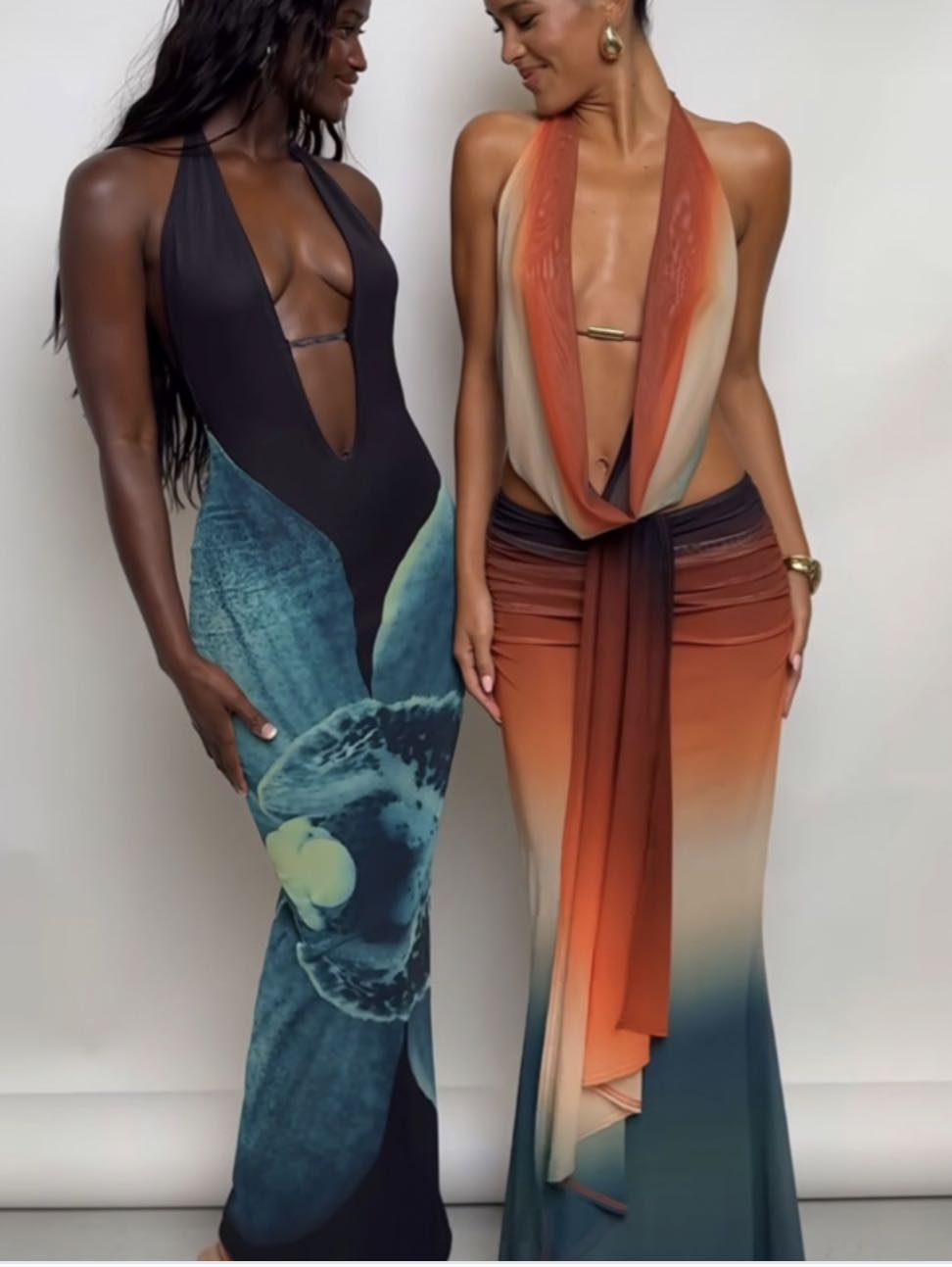 Ombre Halter Maxi Dress