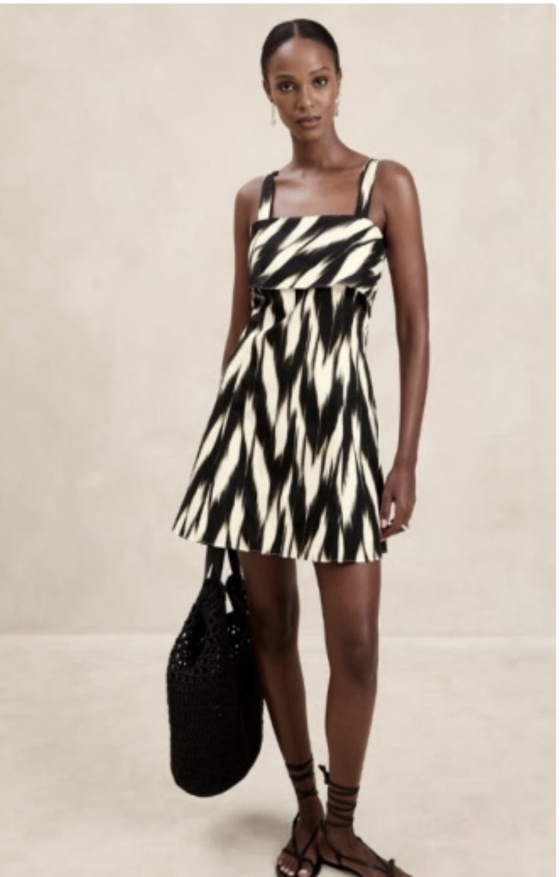 Black Pattern Mini Dress