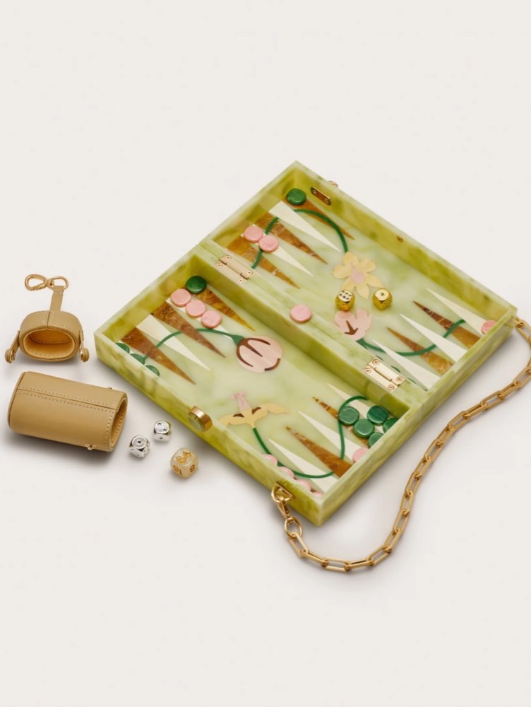Edie Parker Marbled Backgammon Clutch