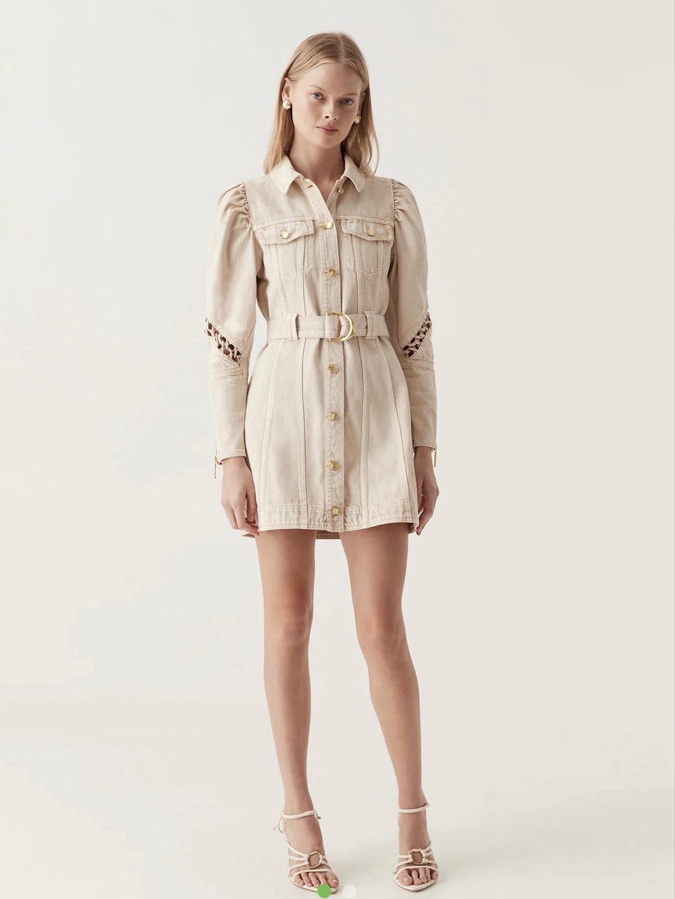 Aje Effie Braided Denim Dress