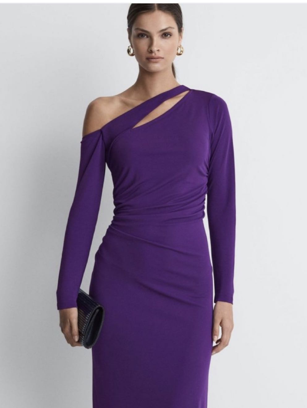 Purple Asymmetric Evening Dress