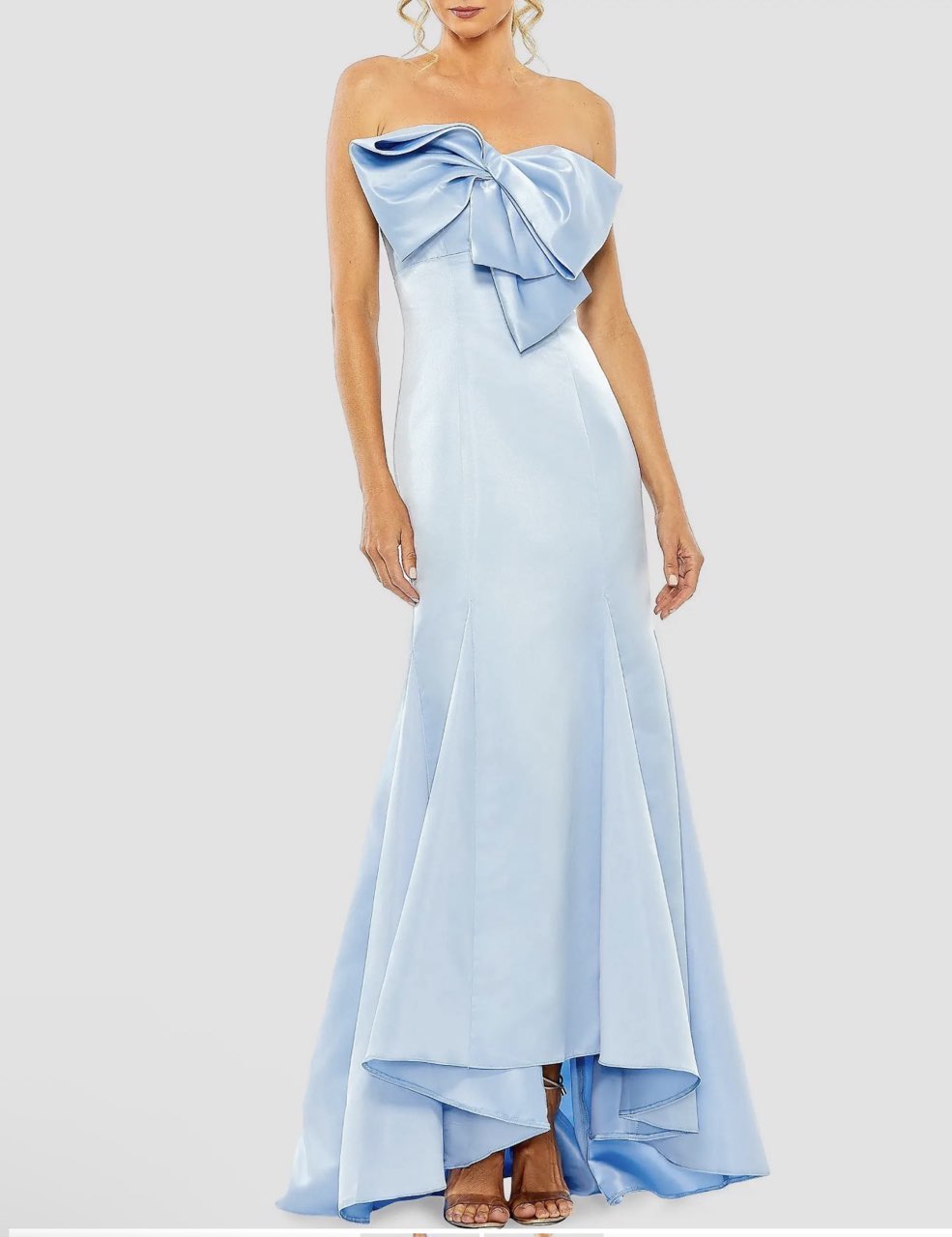 Satin Strapless Bow Mermaid Gown