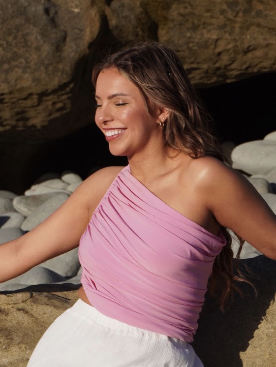 One Shoulder Ruched Top