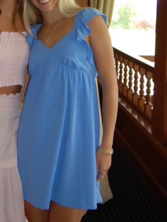 Blue Flowy Mini Dress