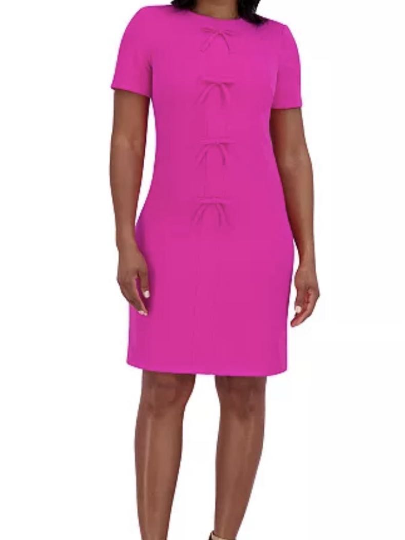 Hot Pink Sheath with Bows