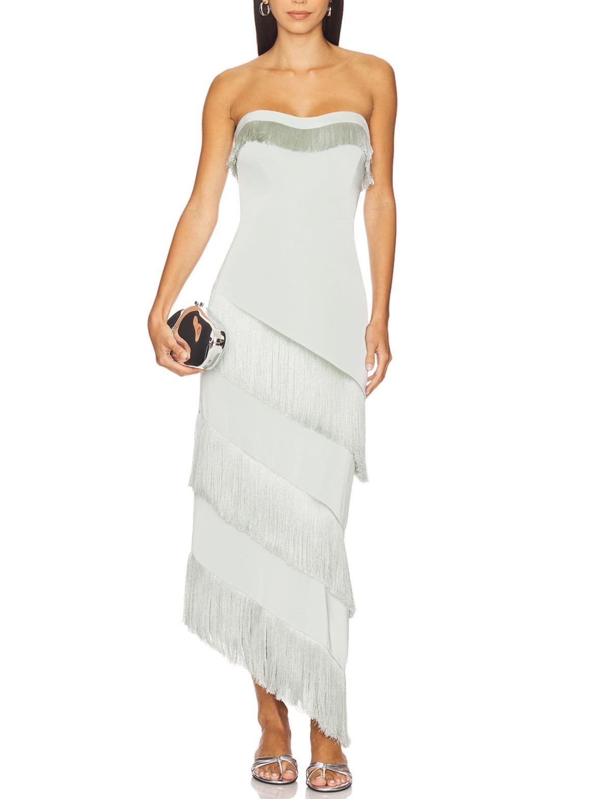 Fringe Green Dress