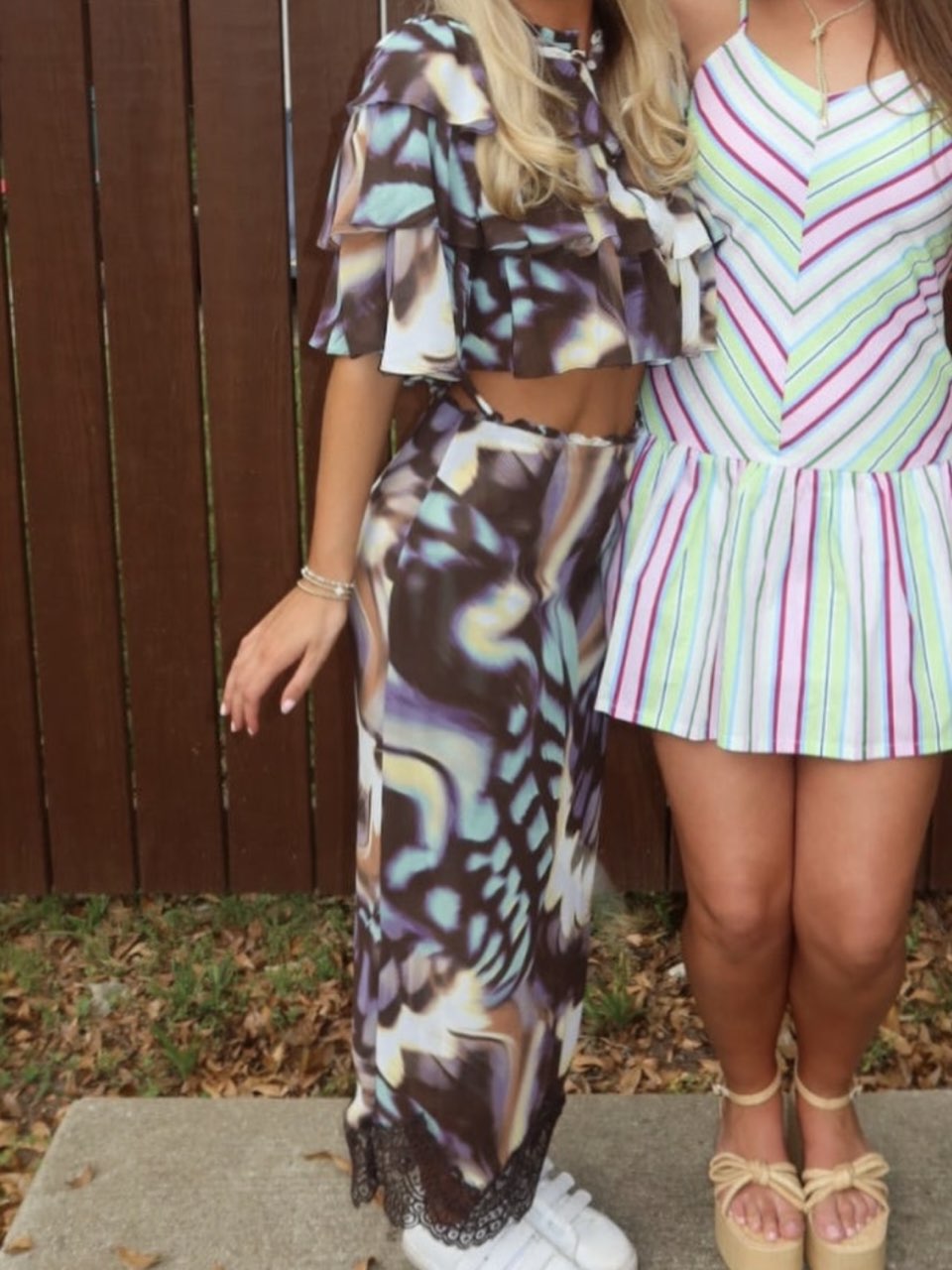 AFRM Butterfly Two-Piece Set Midi Skirt