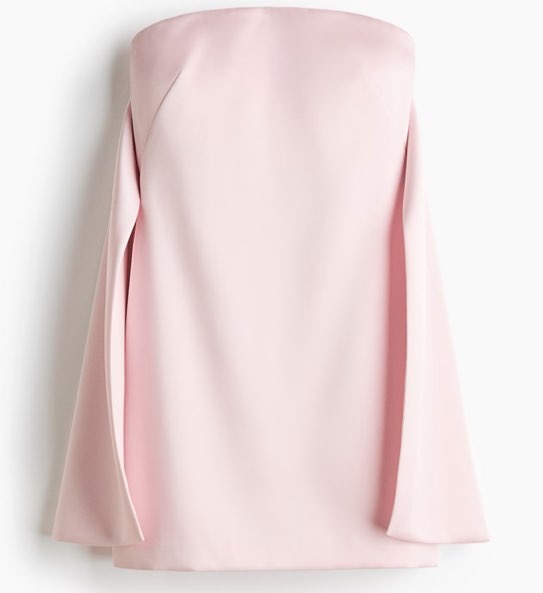 H&M Panel Detail Strapless Satin Mini