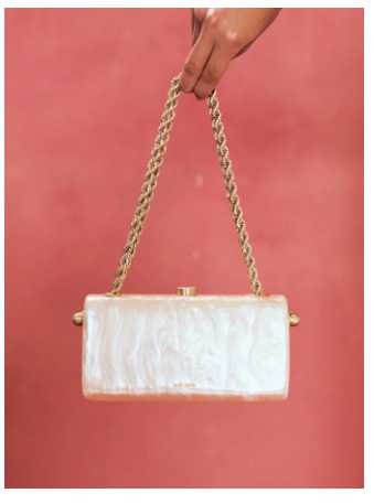 Cult Gaia Marbled Acrylic Box Clutch