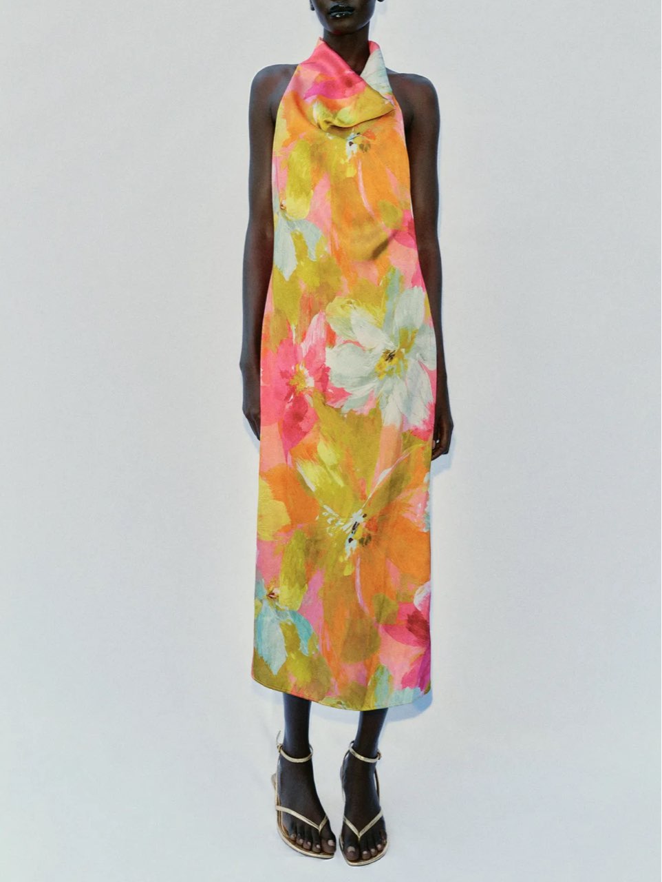 Zara floral halter midi