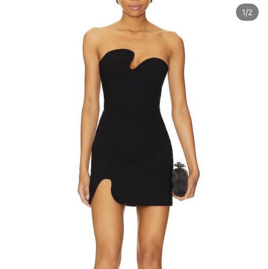 Amanda uprichard Black Sculpted Strapless Mini Dress
