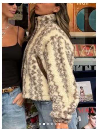 Patterned Sherpa Fleece Jacket