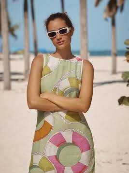 Celandine Sage Green Pool Floaty Print Dress