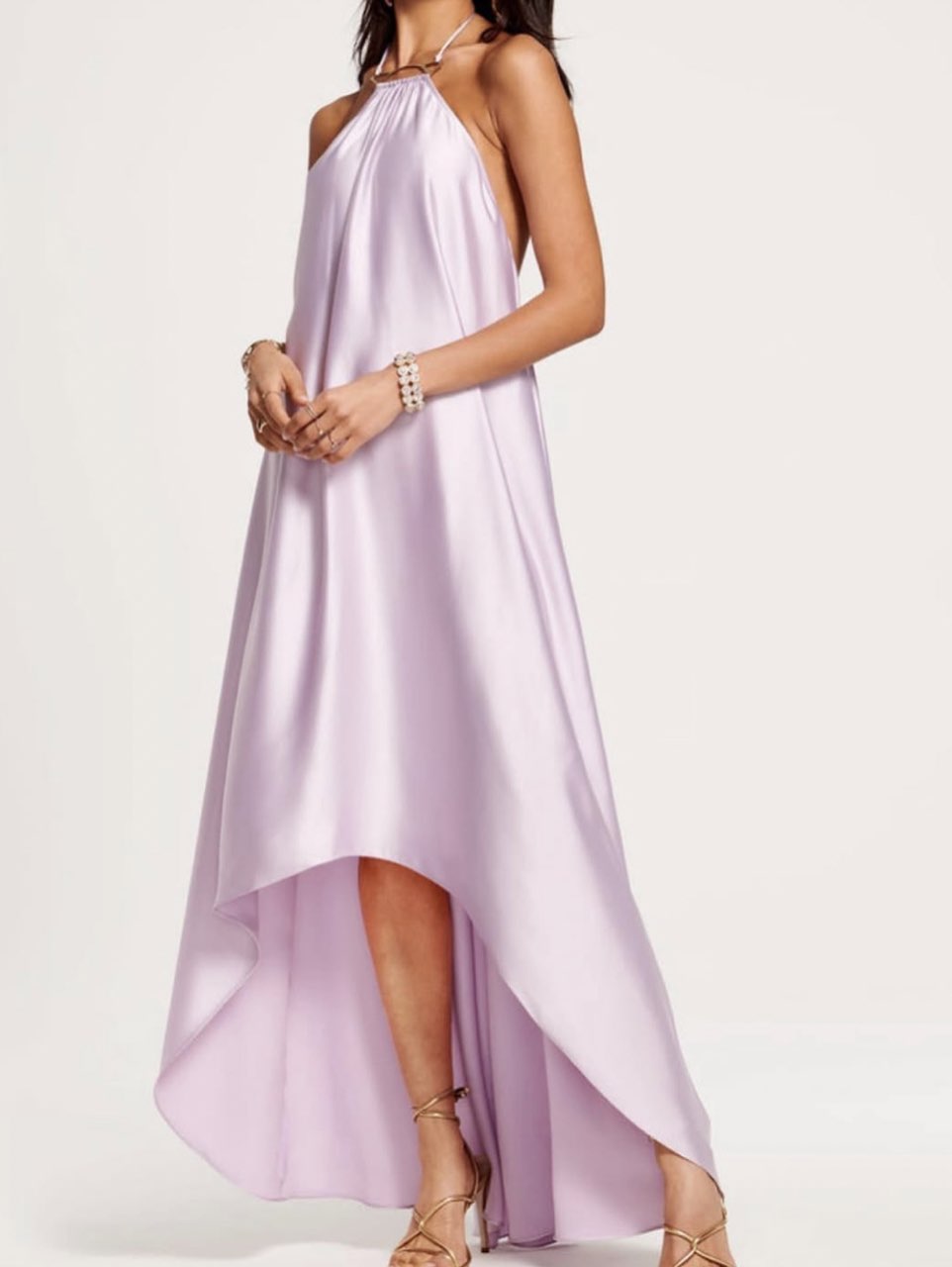 Lavender Halter High-Low Dress