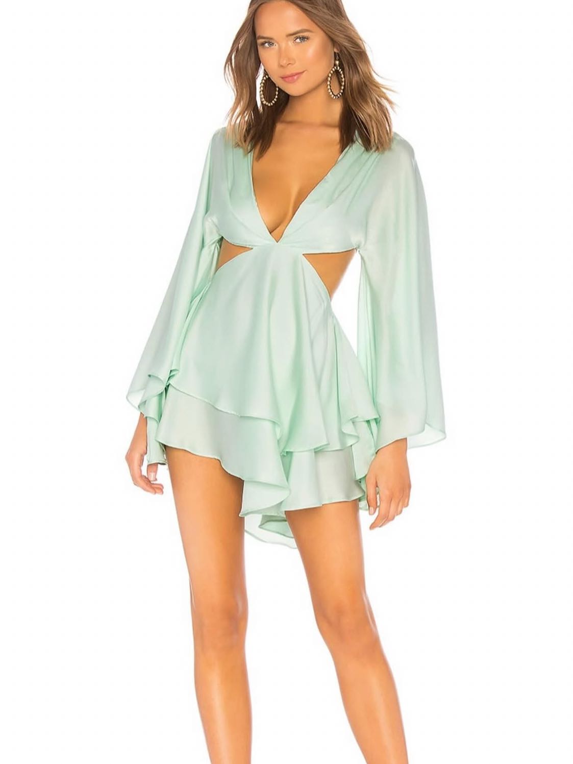 Mint cutout mini dress
