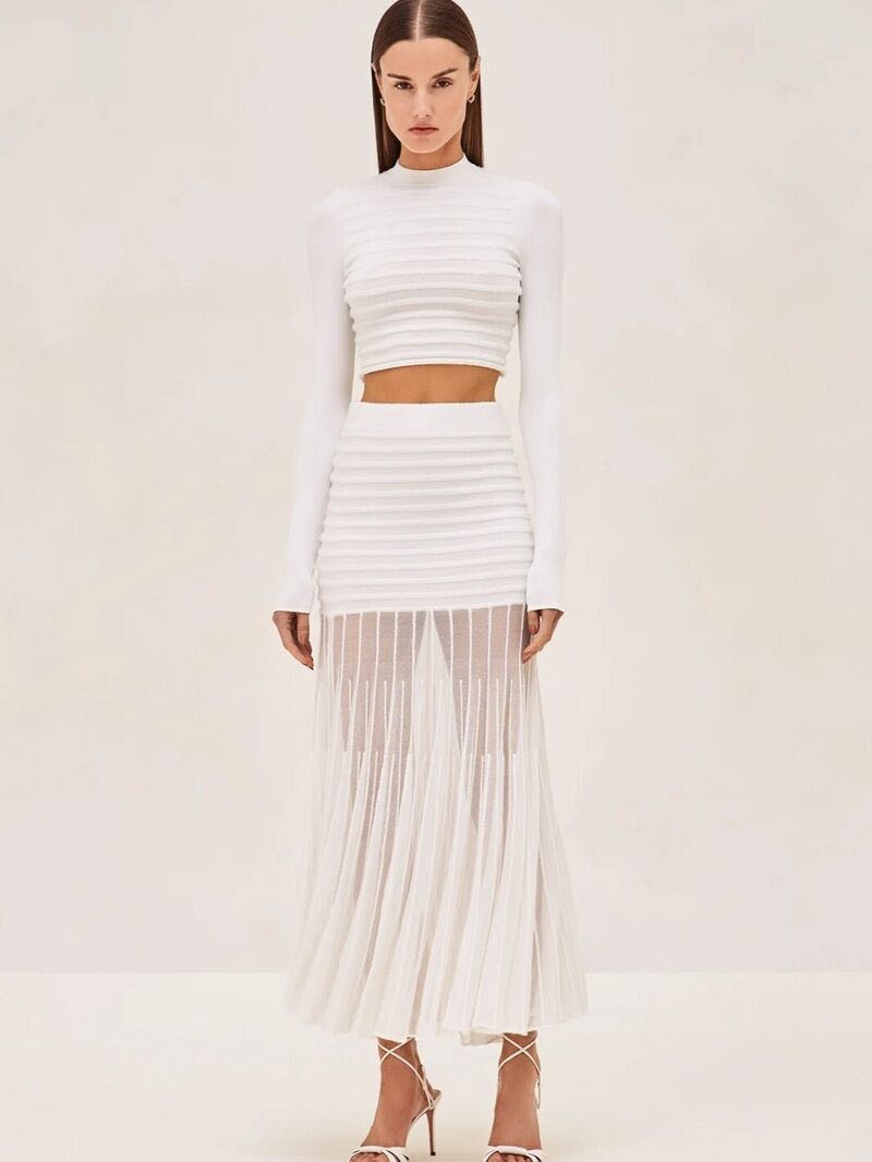 Alexis Frank Skirt Set in White