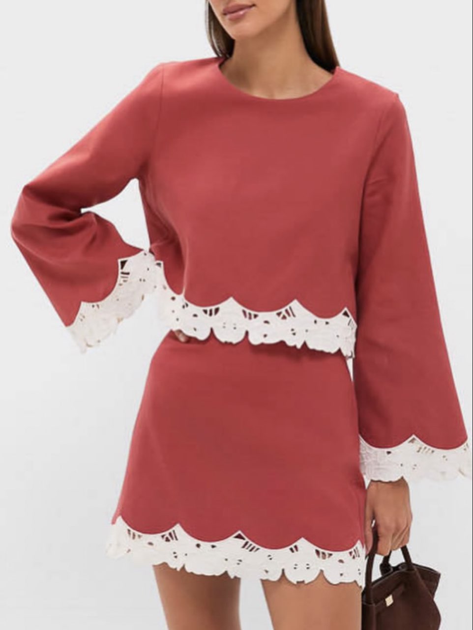 Scalloped Hem Two-Piece Set
