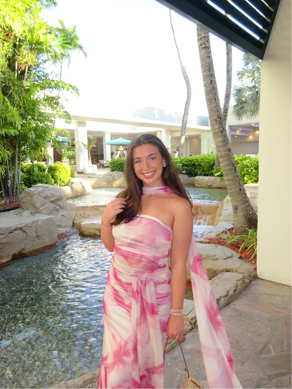 Pink Floral Strapless Set
