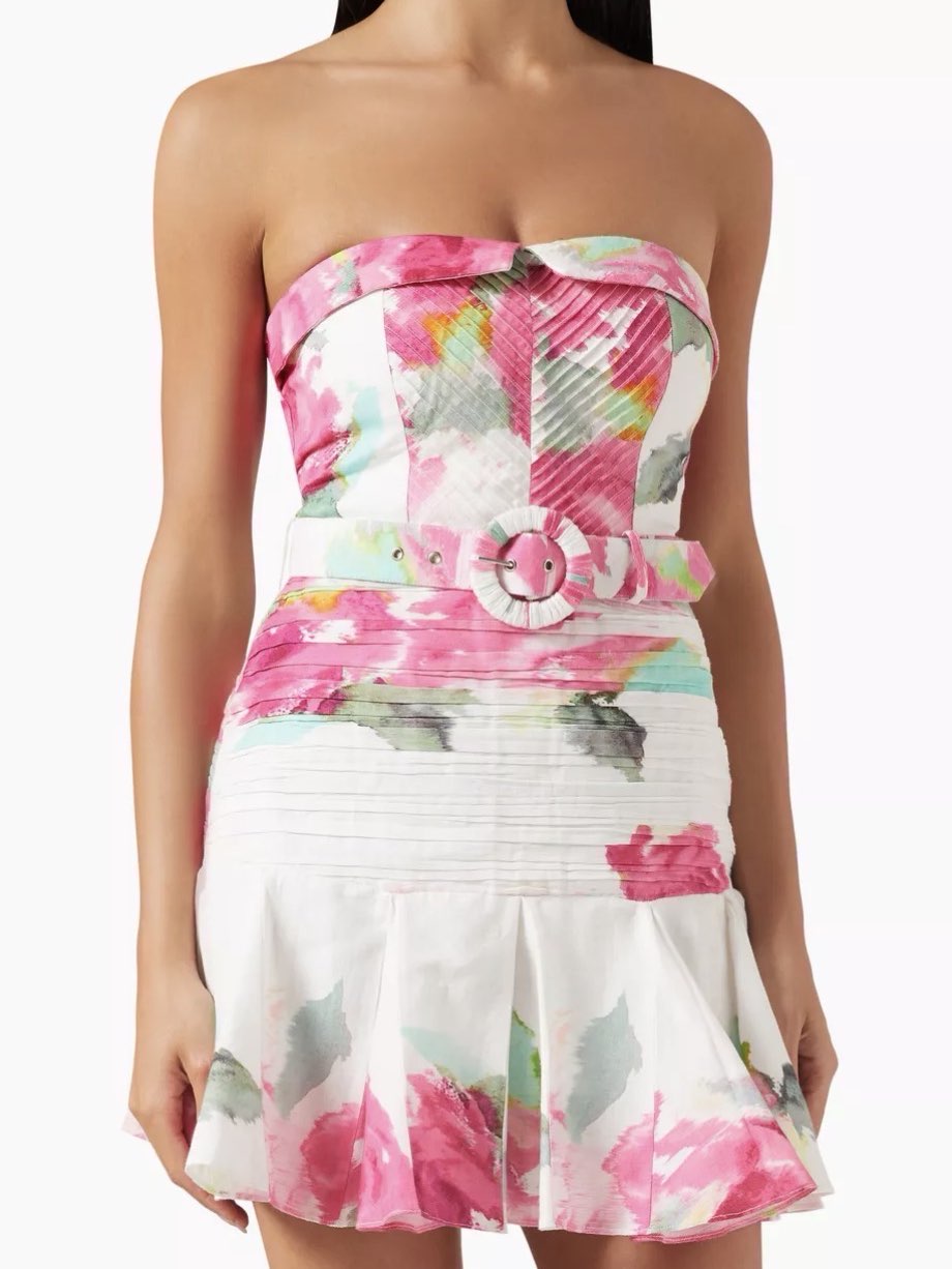 Belted Mini Dress in Pink