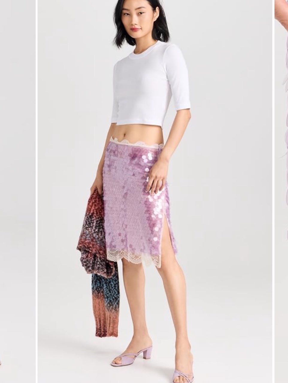 Lavender Sequin Midi Skirt