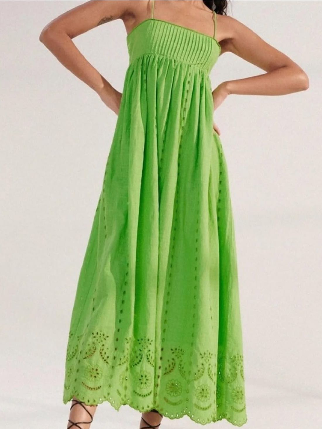Green Eyelet Dress