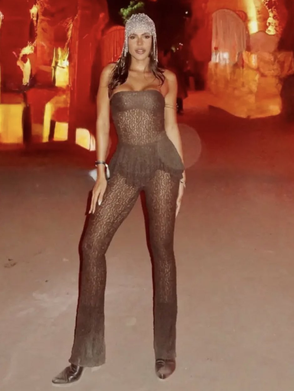 Sheer Lace Strapless Jumpsuit