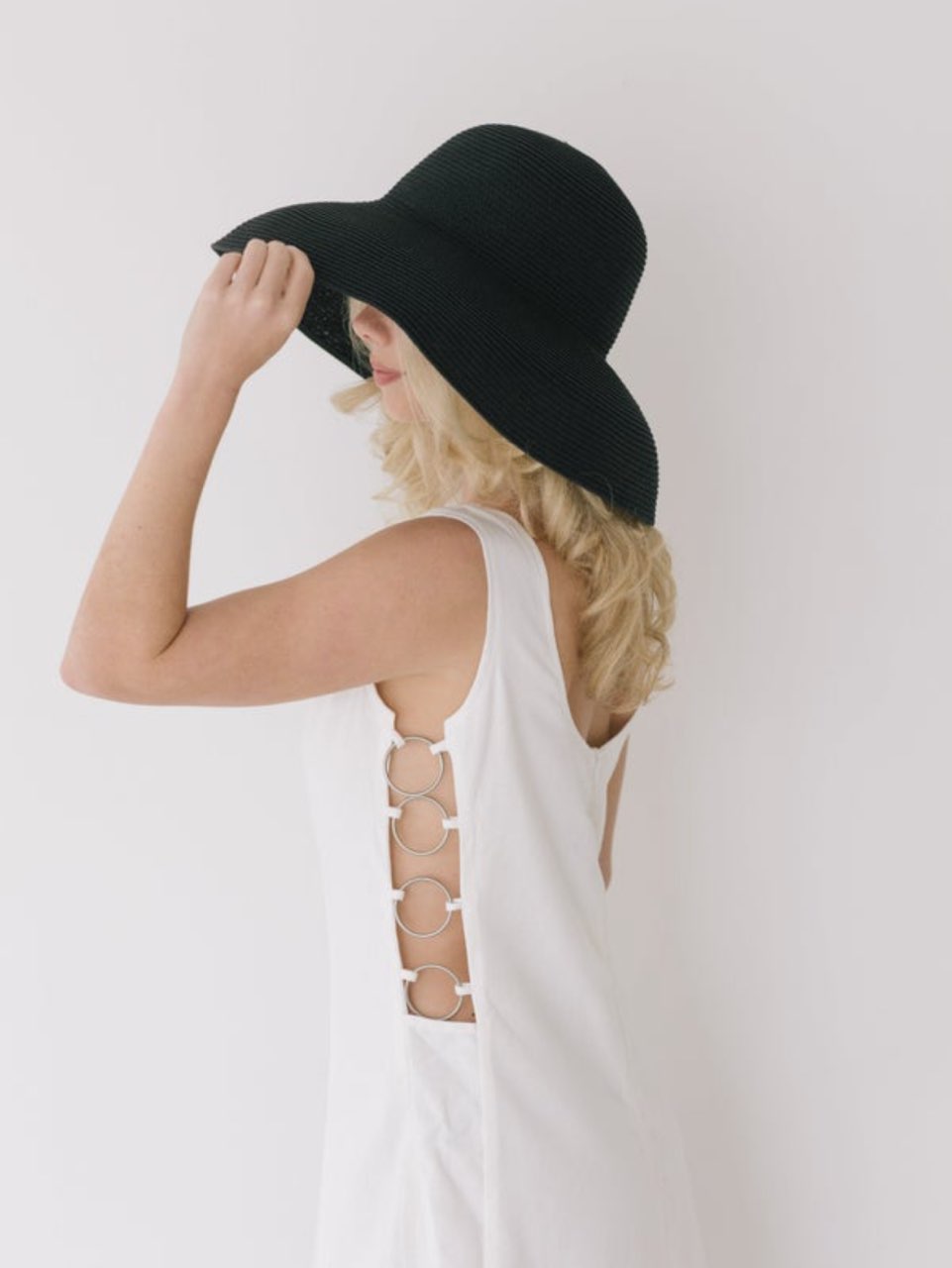 White midi with silver rings on slit
