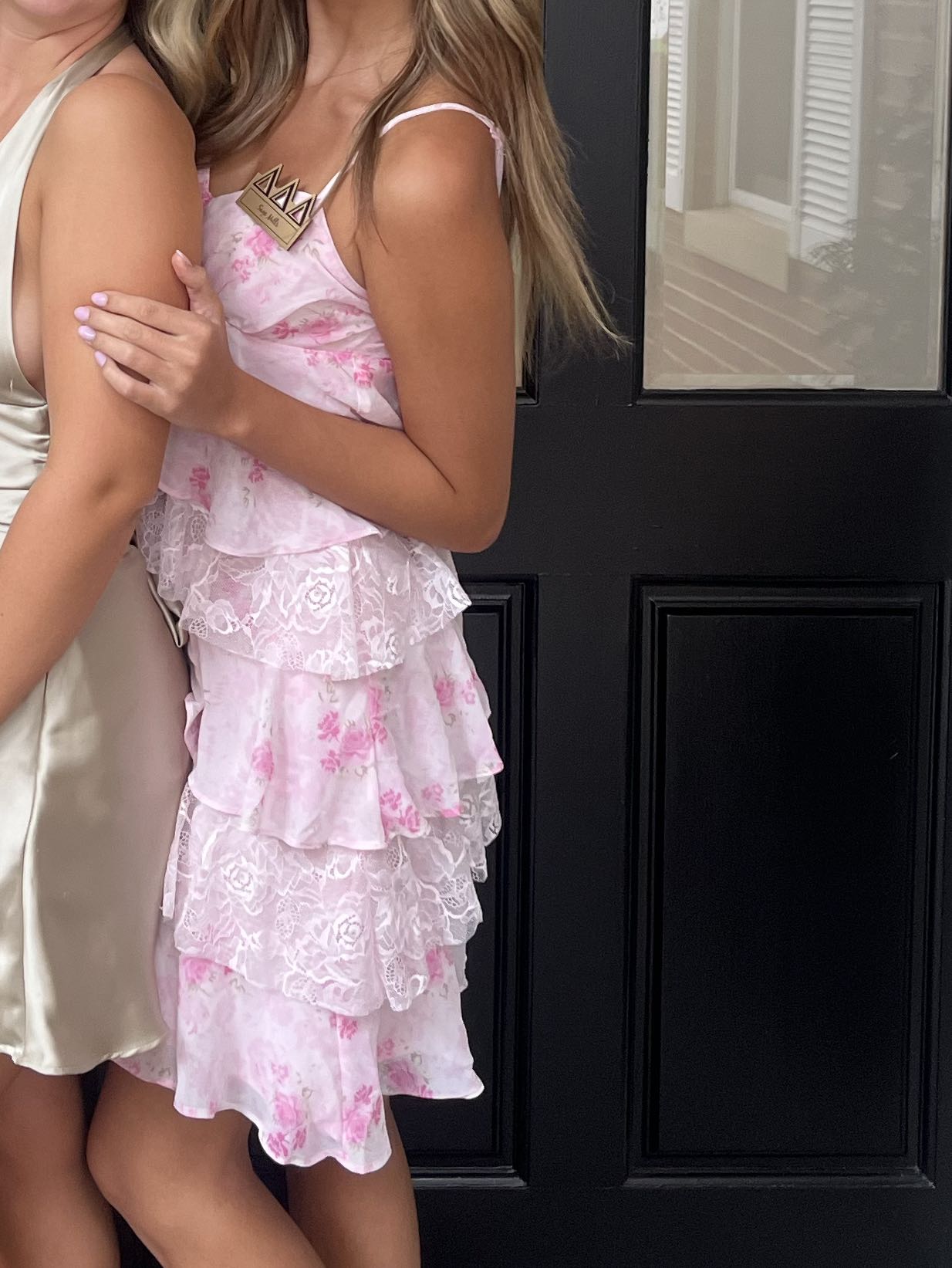 Pink ruffle spring dress