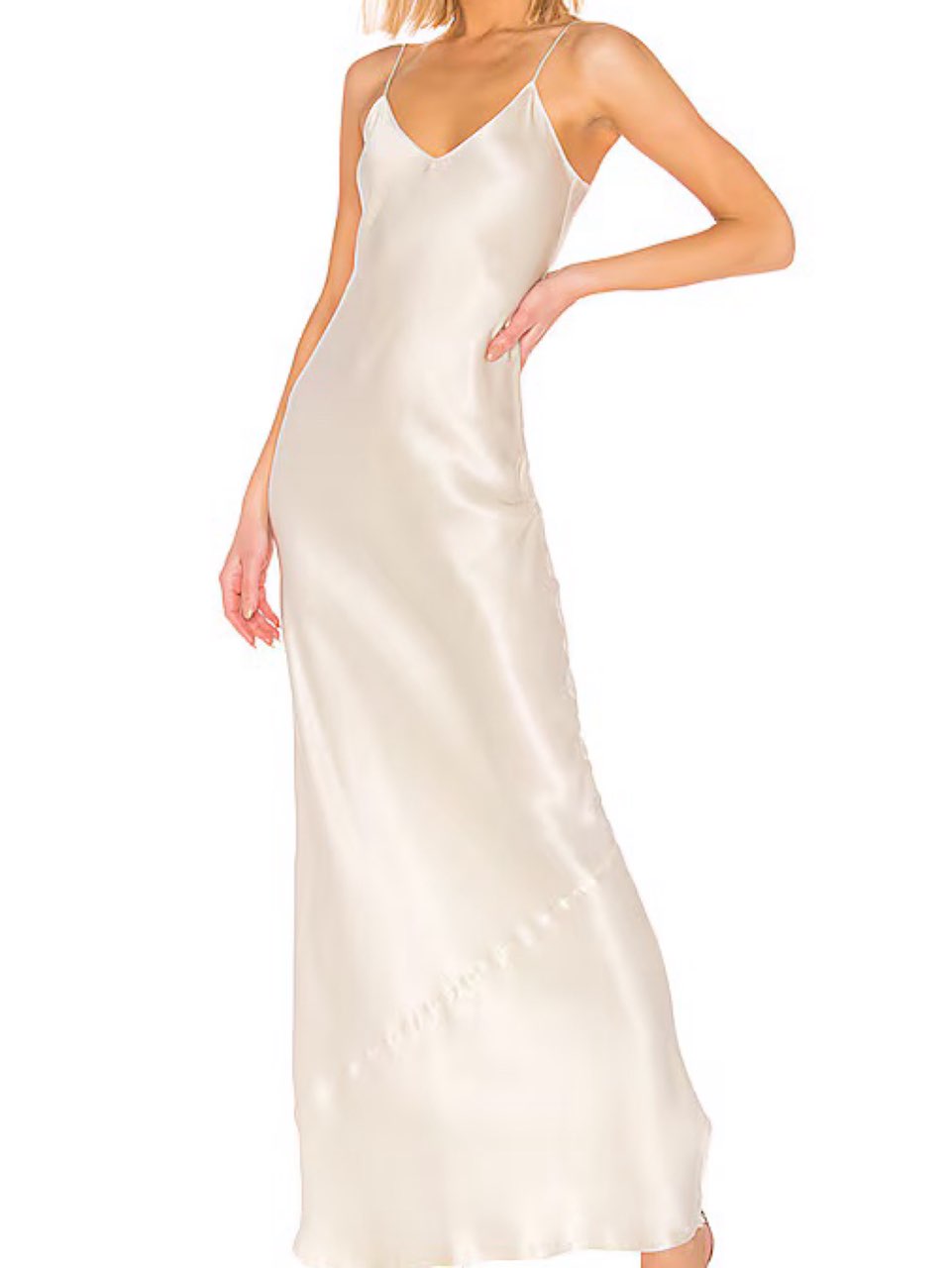 Cream Satin Slip Maxi Dress