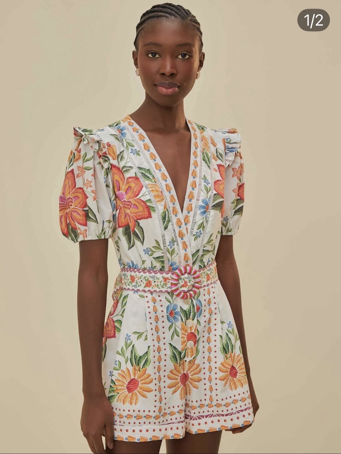 Floral Embroidered Romper