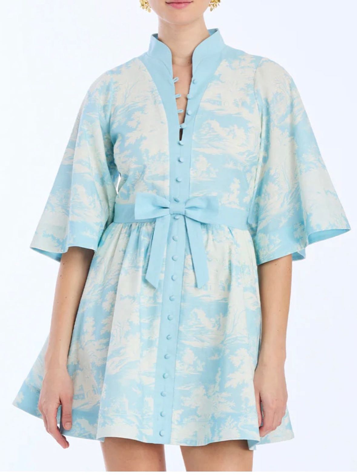 Mestiza Carmen light blue mini dress