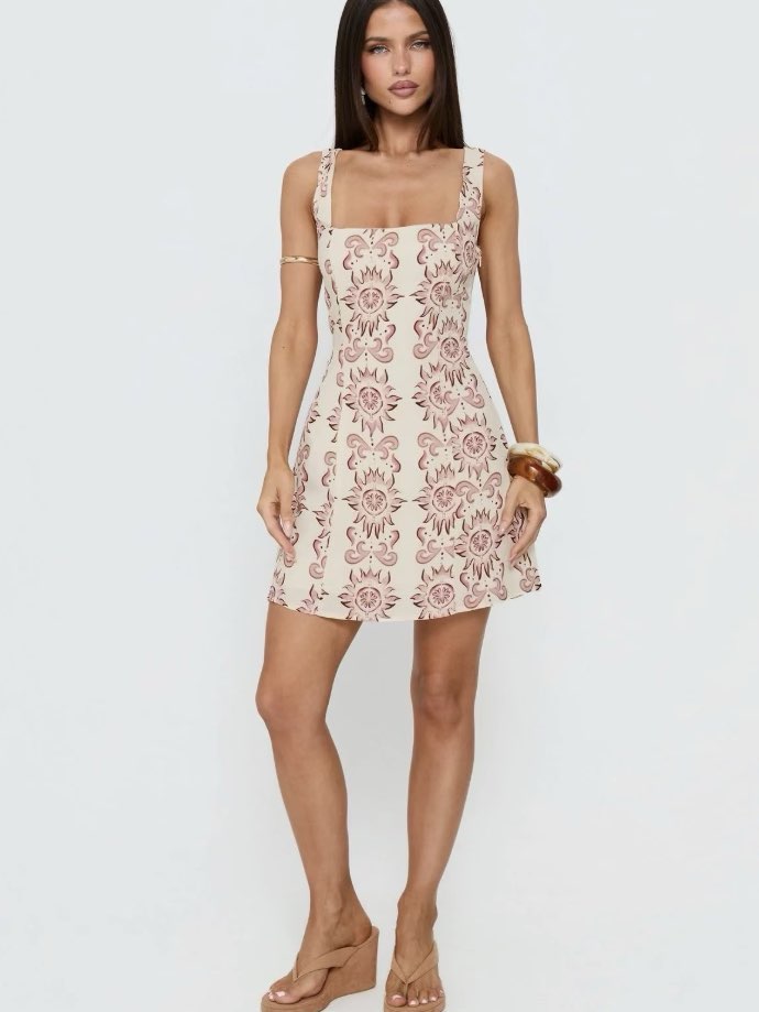 Maris Mini Dress Cream/Pink
