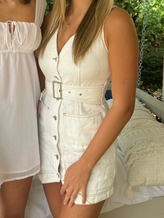 White Denim Mini Dress