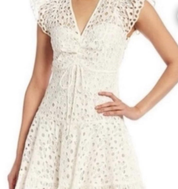 Gianni Bini White plunge eyelet mini
