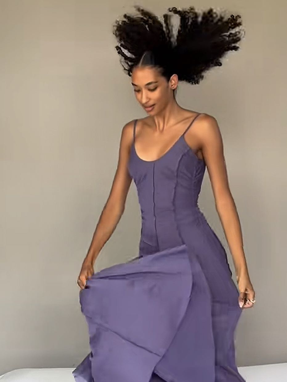 Purple Slip Midi Dress