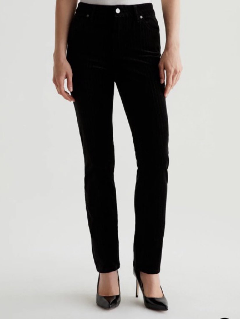 Black Corduroy Straight-Leg Pants
