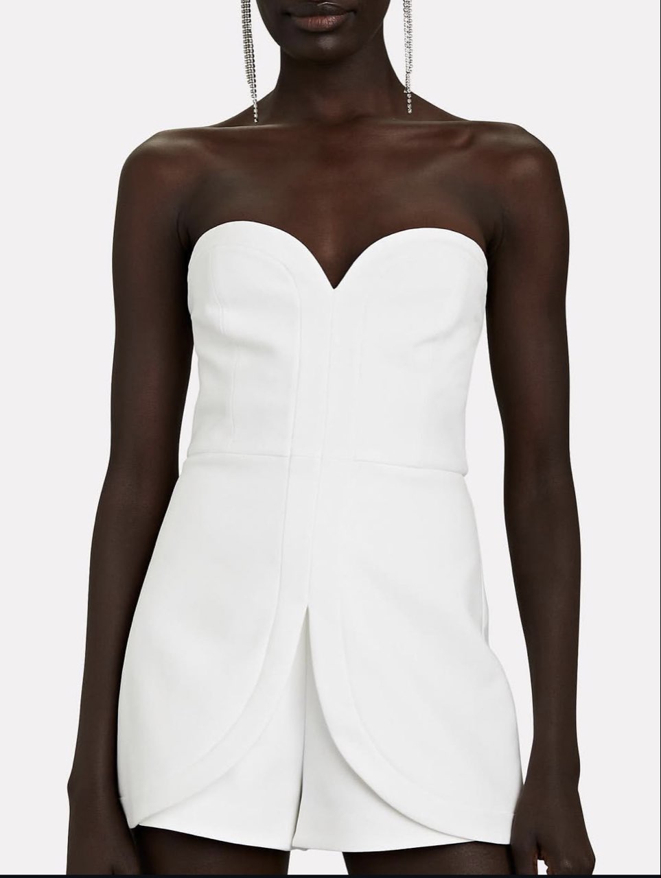 White Strapless Sweetheart Romper