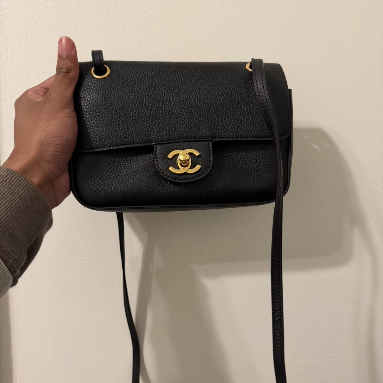 Chanel Black Leather Mini Maxi Flap Bag