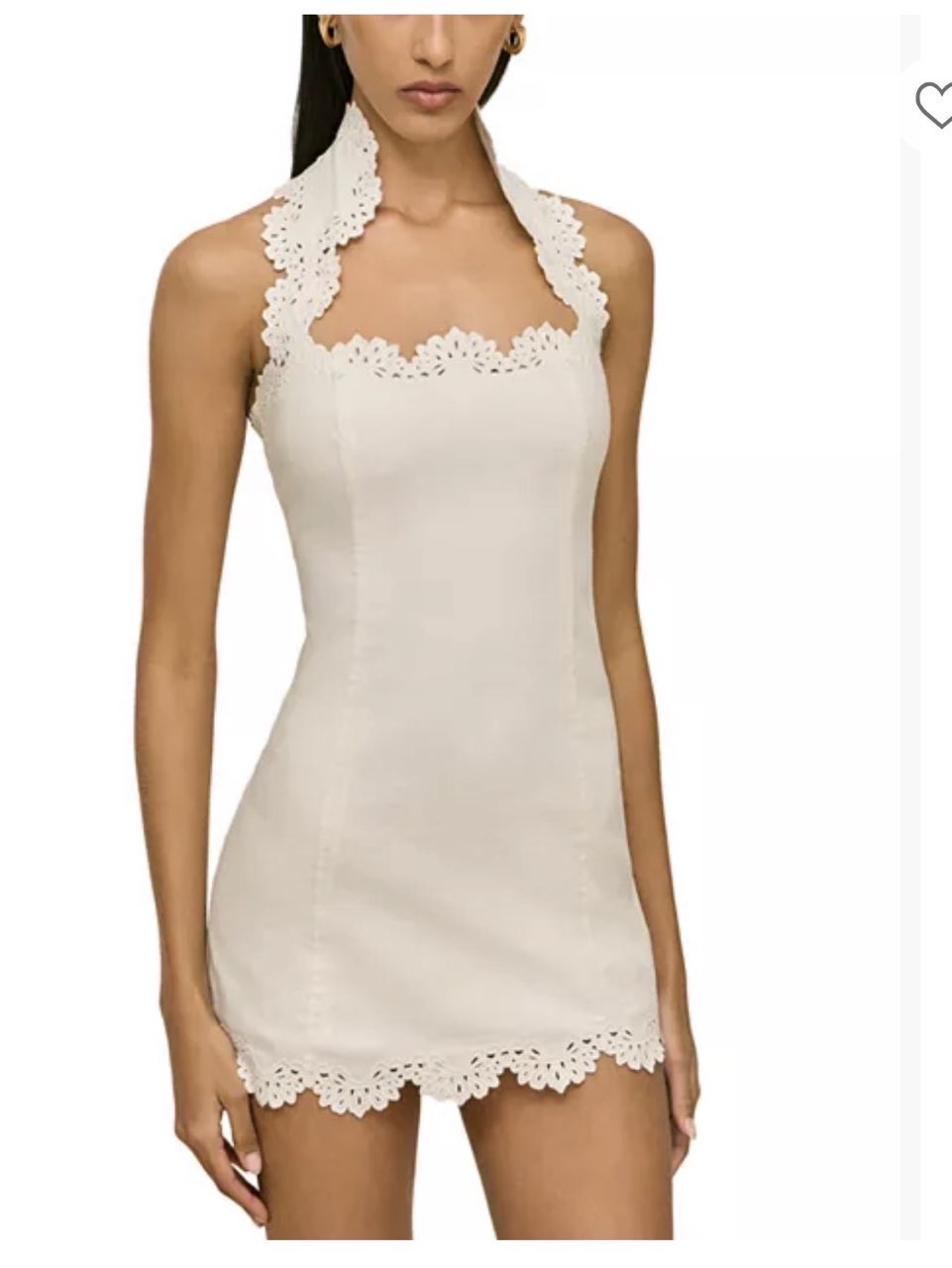 Lace Trim Halter Mini Dress