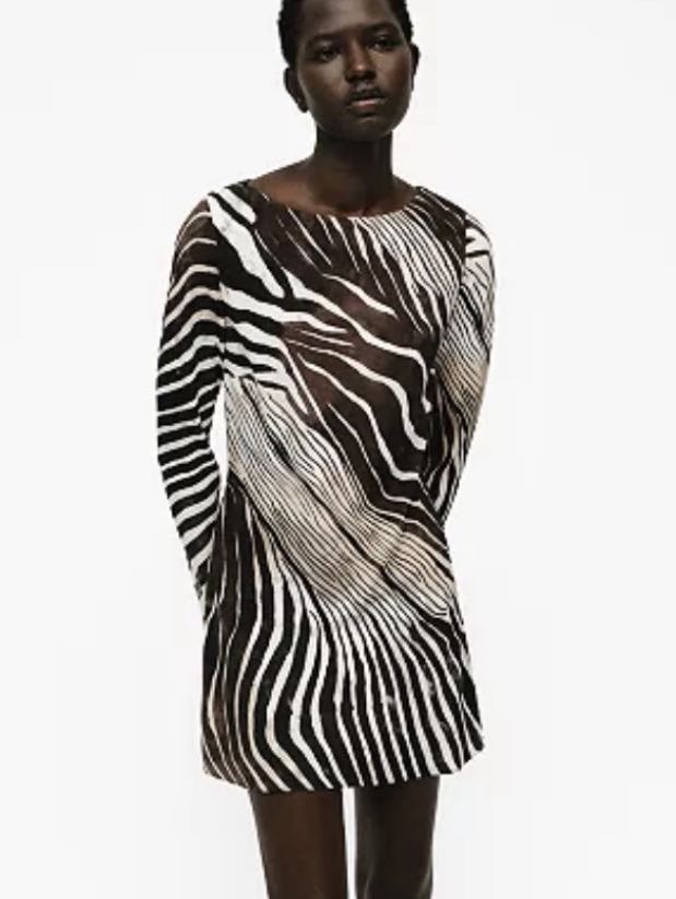 Mango animal print mini dress