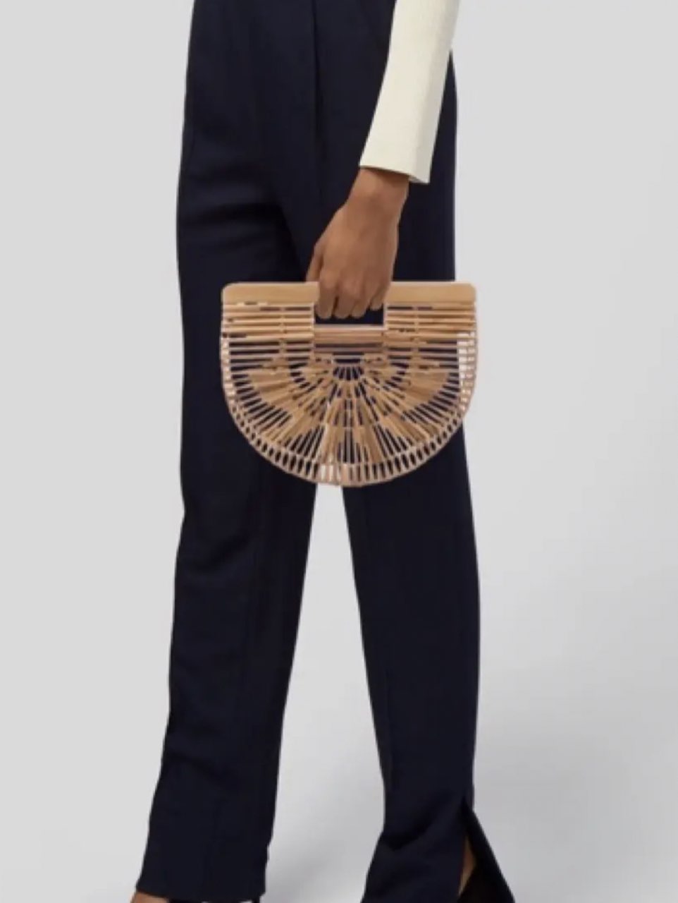 Bamboo Half-Moon Clutch