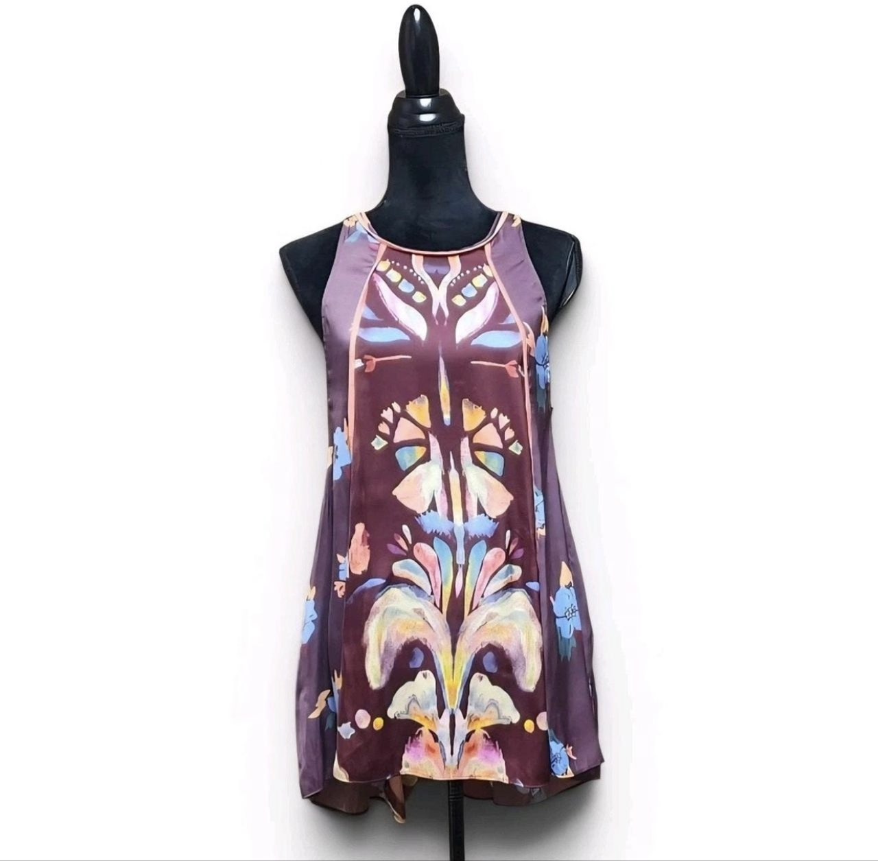 Abstract Print Sleeveless Tunic Top OR Mini Dress