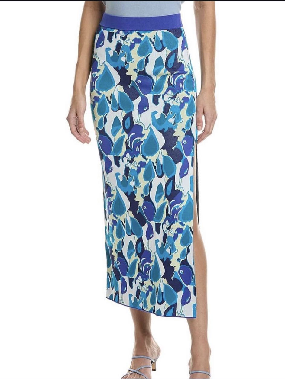 Staud printed midi skirt
